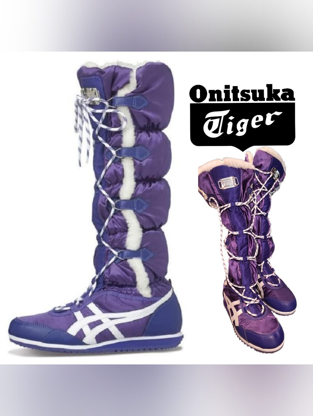 Onitsuka Tiger by Asics Purple Women's Tall Insulated Lace-Up Winter Boots